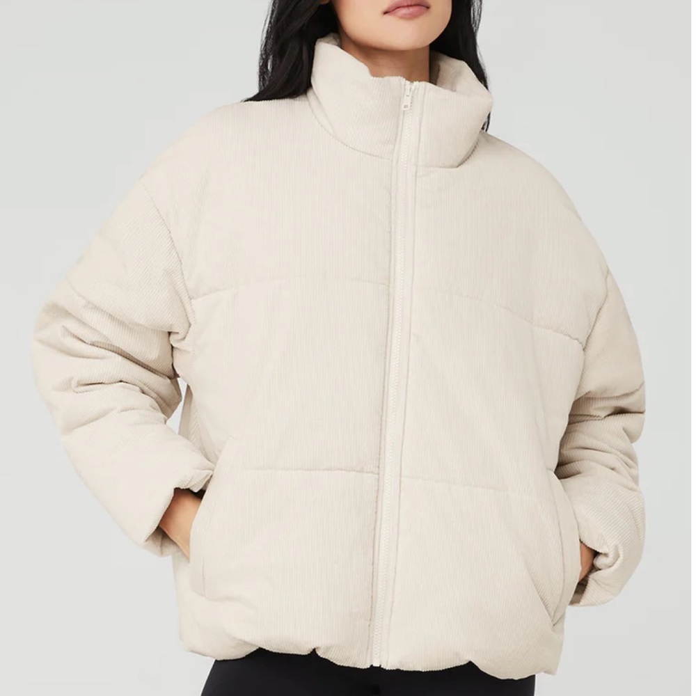 Alo yoga cord oversized puffer jacket